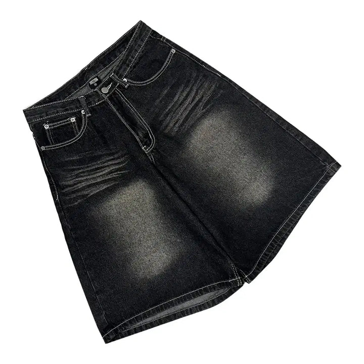 [BUNJANG] Trillion Cat Brush Washed Bermuda Denim Shorts M / 트릴리온 캣 브러쉬 워시드 버뮤다 데님 쇼츠 팬츠 반바지 M