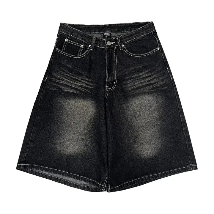 [BUNJANG] Trillion Cat Brush Washed Bermuda Denim Shorts M / 트릴리온 캣 브러쉬 워시드 버뮤다 데님 쇼츠 팬츠 반바지 M