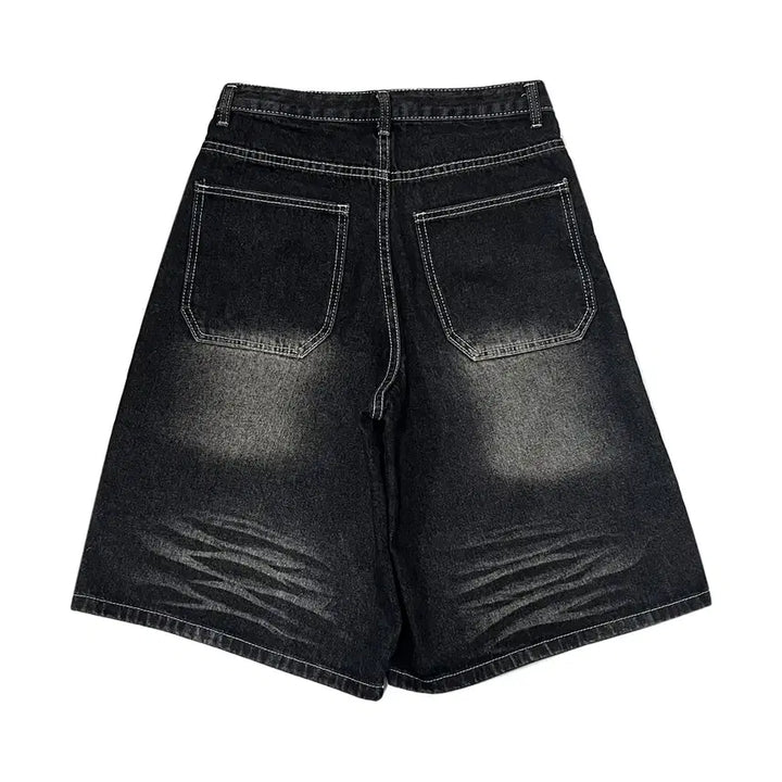 [BUNJANG] Trillion Cat Brush Washed Bermuda Denim Shorts M / 트릴리온 캣 브러쉬 워시드 버뮤다 데님 쇼츠 팬츠 반바지 M