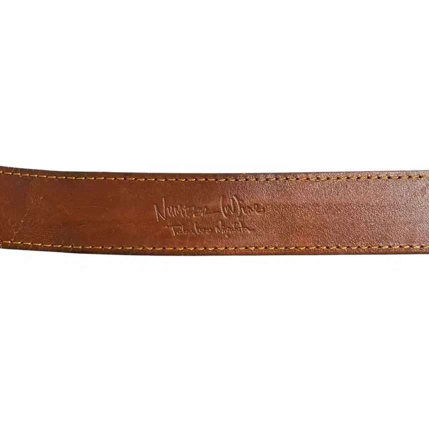 [BUNJANG] Number (N)ine Engraved Leather Belt Brown / Number (N)ine 레더 벨트 브라운