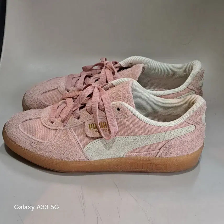 [BUNJANG] Puma Palermo Vintage Cowhide Sneakers Pink / 푸마  팔레르모 빈티지 소가죽 스니커즈 핑크 235/240mm