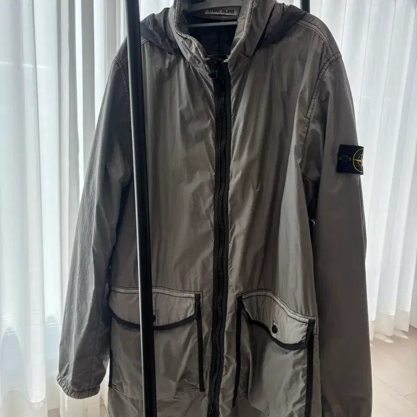 [BUNJANG] Stone Island Rami Flock Long Jacket - Size L / 백화점판) 스톤아일랜드 라미플록 롱자켓 L