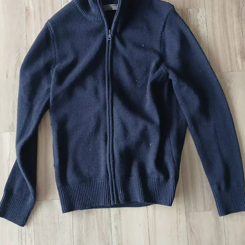[BUNJANG] Giordano Navy Zip-Up Knit Cardigan M (95) / 지오다노 네이비 집업 니트 가디건 M 95