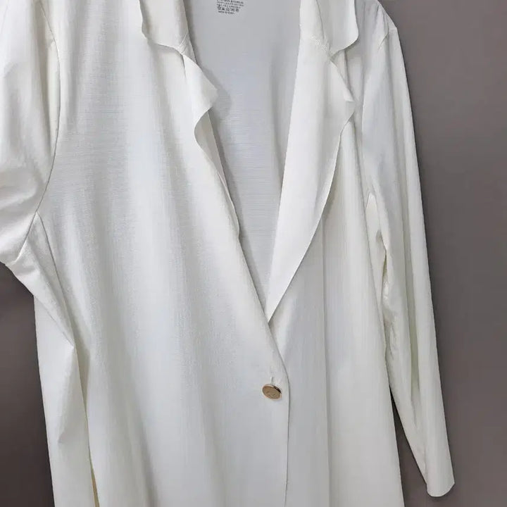 [BUNJANG] The Story Single Button Cool Material Long Shirt / 더 스토리 싱글버튼 쿨소재 화이트  가디건형 롱 셔츠