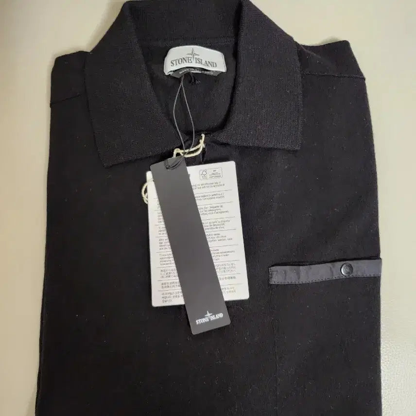 [BUNJANG] Stone Island Long Sleeve Polo Shirt Black XL / [택포함 새상품] 스톤아일랜드 롱슬리브 폴로 셔츠 (블랙, 105)