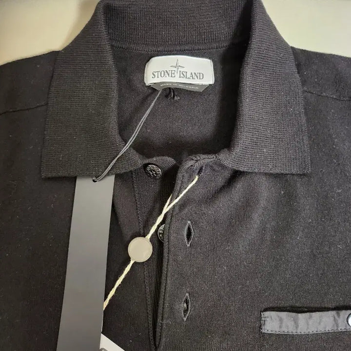[BUNJANG] Stone Island Long Sleeve Polo Shirt Black XL / [택포함 새상품] 스톤아일랜드 롱슬리브 폴로 셔츠 (블랙, 105)