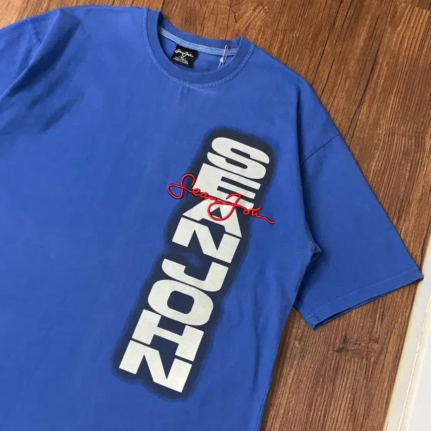 [BUNJANG] Sean John 90s Vintage Blue Logo T-Shirt / 90s Sean John 션존 빈티지 블루 로고 티셔츠