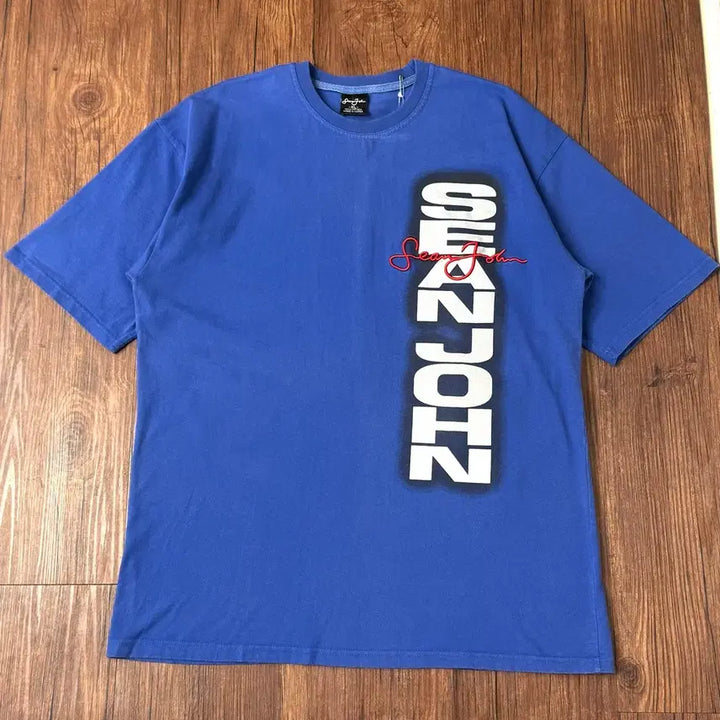 [BUNJANG] Sean John 90s Vintage Blue Logo T-Shirt / 90s Sean John 션존 빈티지 블루 로고 티셔츠