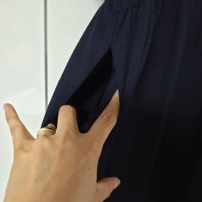 [BUNJANG] Lovely Big Collar Short Sleeve Long Dress / 러블리 빅카라 반팔 롱 원피스