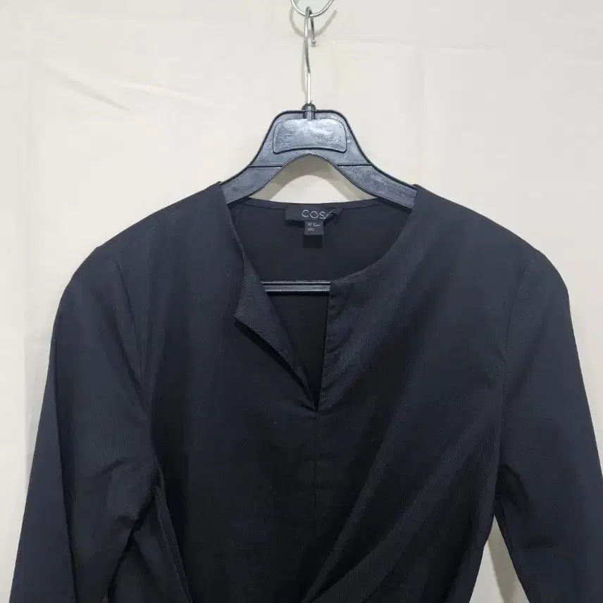 [BUNJANG] COS Black Cotton Asymmetrical Wrap Long Dress / COS 코스 블랙  롱 원피스