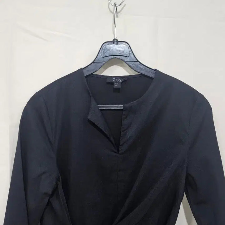 [BUNJANG] COS Black Cotton Asymmetrical Wrap Long Dress / COS 코스 블랙  롱 원피스