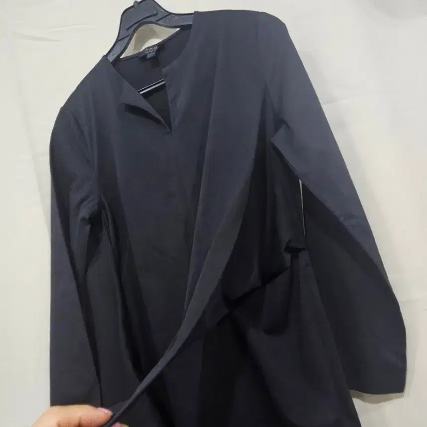 [BUNJANG] COS Black Cotton Asymmetrical Wrap Long Dress / COS 코스 블랙  롱 원피스