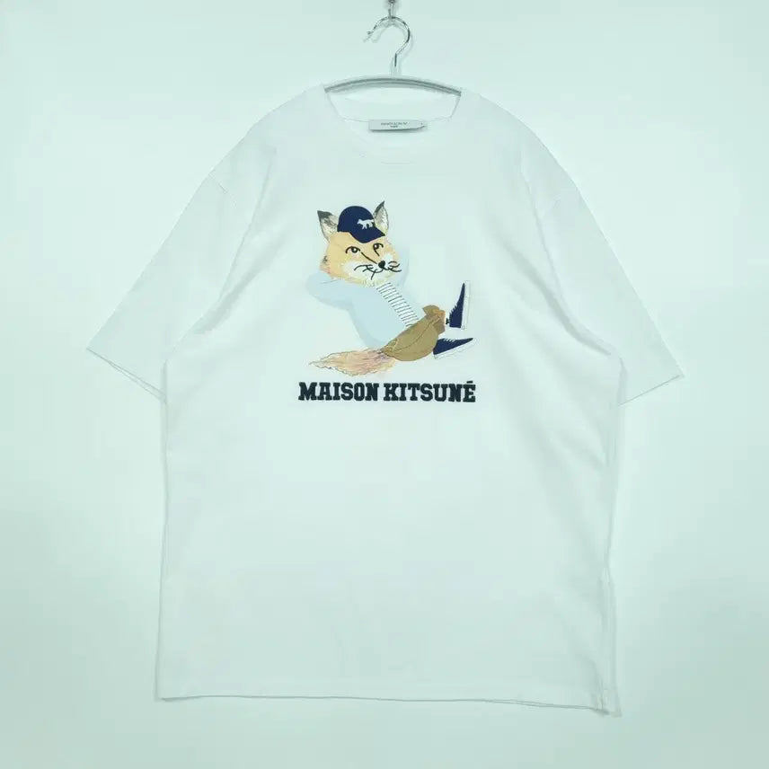 [BUNJANG] Maison Kitsuné Fox Printing Short Sleeve T-Shirt White / 메종키츠네 폭스 프린팅 반팔 티셔츠 화이트