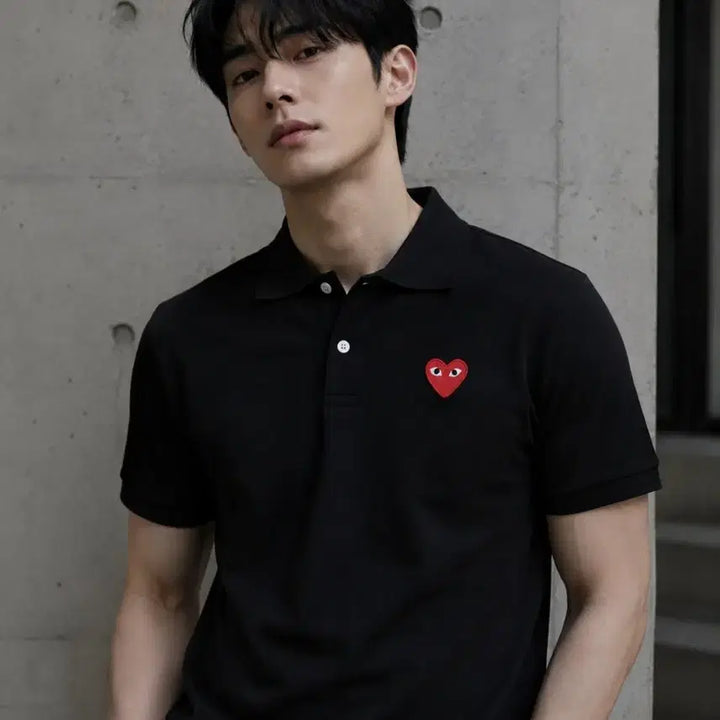 [BUNJANG] Comme des Garçons PLAY Short Sleeve Polo Shirt White/Black XL / 꼼데가르송 PLAY 흰색/검정 반팔 폴로티 새상품 XL
