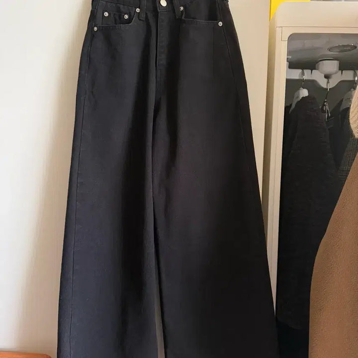 [BUNJANG] Black Wide Leg Denim Pants / 블랙 와이드 데님 팬츠