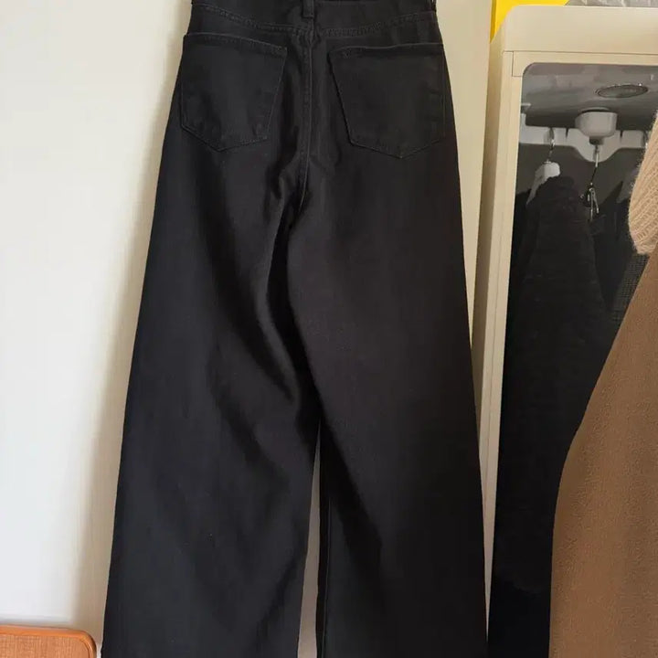 [BUNJANG] Black Wide Leg Denim Pants / 블랙 와이드 데님 팬츠