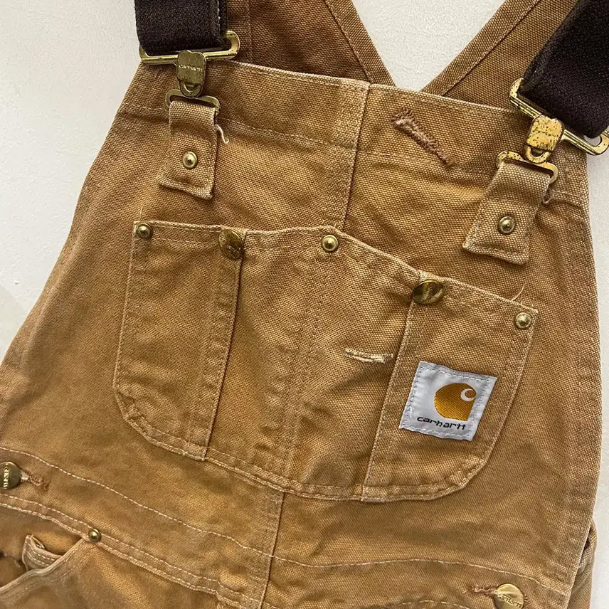 [BUNJANG] Carhartt R01 Duck Bib Double Knee Carpenter Overalls Brown 32 / 칼하트 R01 덕 BIB 더블니 카펜터 브라운 오버롤 32