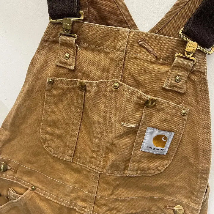 [BUNJANG] Carhartt R01 Duck Bib Double Knee Carpenter Overalls Brown 32 / 칼하트 R01 덕 BIB 더블니 카펜터 브라운 오버롤 32
