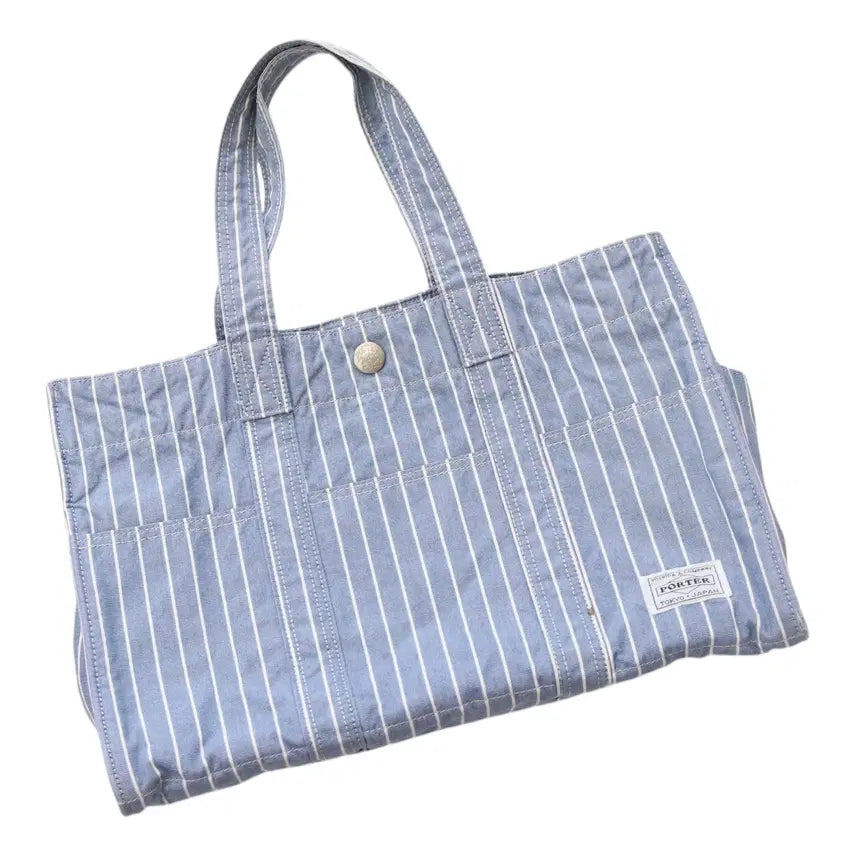 [BUNJANG] PORTER Yoshida &amp; Co. 70th Anniversary Limited Edition Hickory Stripe Tote Bag / PORTER 요시다 포터 70주년 기념 한정판 히코리 스트라이프 토트백