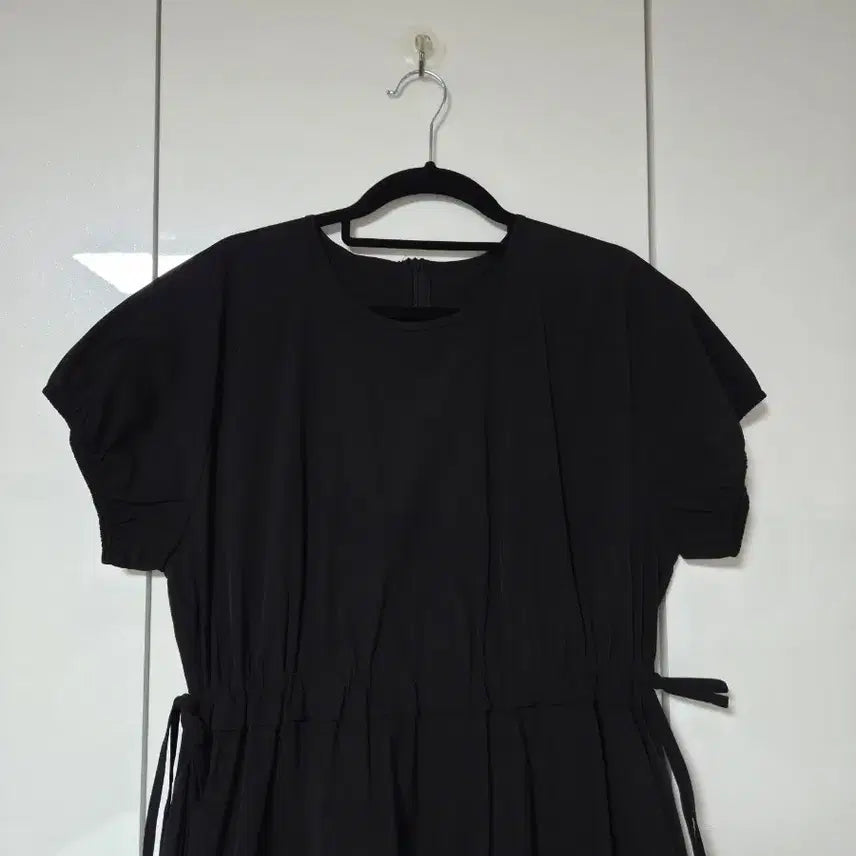[BUNJANG] Black Banding Midi Dress White Stripe / 블랙 밴딩 원피스 흰색 스트라이프
