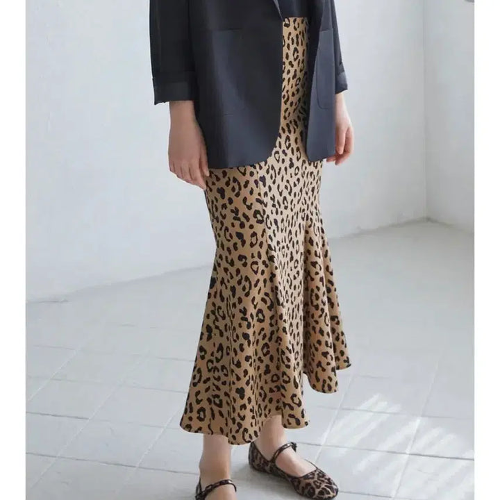[BUNJANG] Abang Leopard Mermaid Skirt / 아방 레오파트 머메이드 스커트