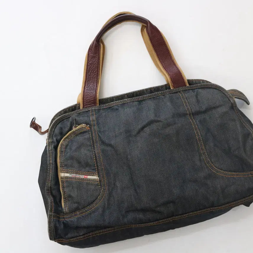[BUNJANG] DIESEL Vintage Denim Leather Handle Tote Bag / DIESEL 디젤 빈티지 데님 래더 핸들 토트백