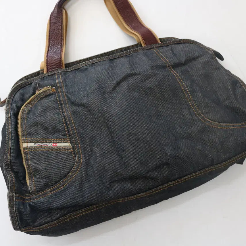 [BUNJANG] DIESEL Vintage Denim Leather Handle Tote Bag / DIESEL 디젤 빈티지 데님 래더 핸들 토트백