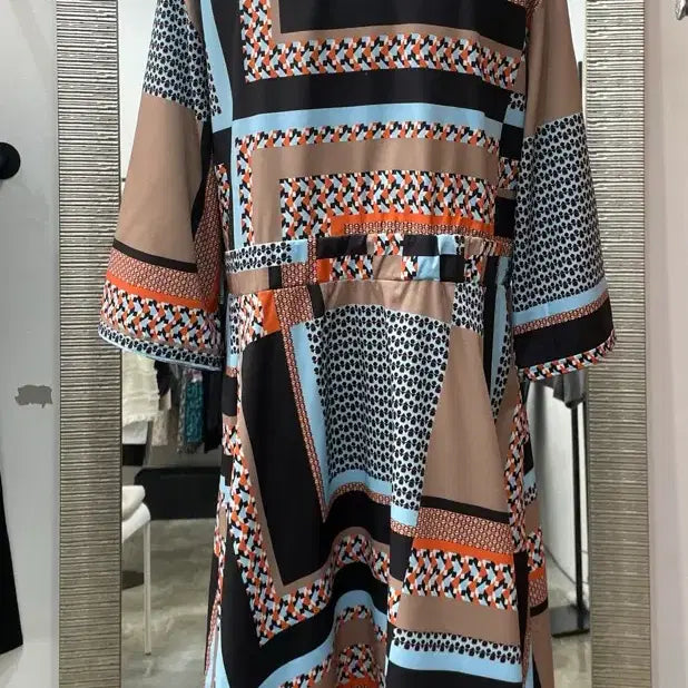 [BUNJANG] Patterned Shirt Dress / 패턴 셔츠형 원피스