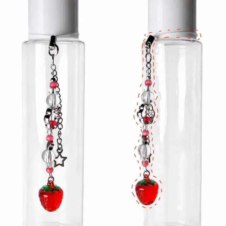 [BUNJANG] Handmade Silver Strawberry Charm Keychain / 실버딸기키링