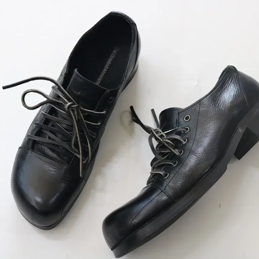 [BUNJANG] Alfredo Bannister Vintage Leather Square Toe Derby Shoes / 알프레도 바니스터 빈티지 레더 스퀘어토 더비 슈즈