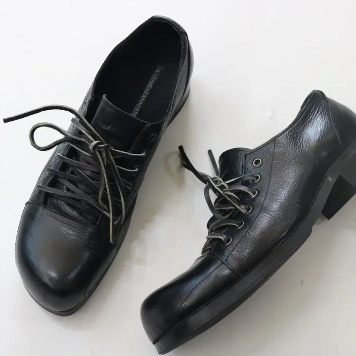 [BUNJANG] Alfredo Bannister Vintage Leather Square Toe Derby Shoes / 알프레도 바니스터 빈티지 레더 스퀘어토 더비 슈즈
