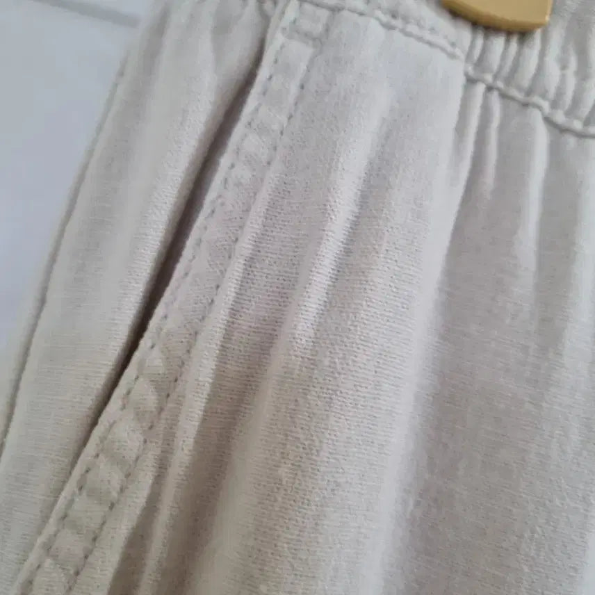 [BUNJANG] Linen Blend Wide-Leg Pants / 여름  고급스러운 시원한 린넨 면. 밴딩. 통바지. 허리32까지