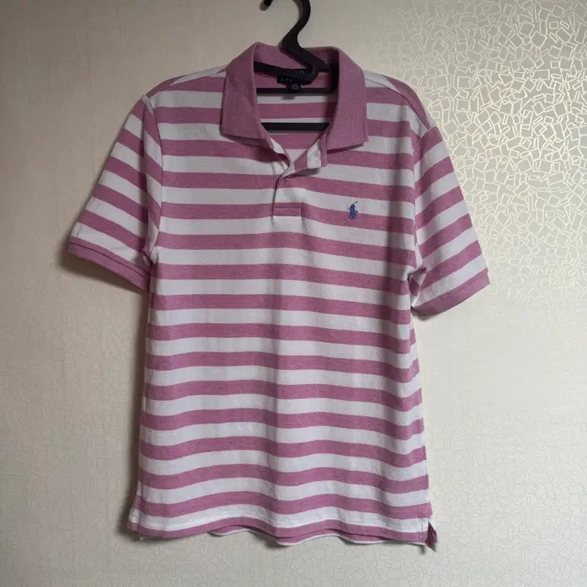 [BUNJANG] Polo Ralph Lauren Pink Stripe Polo Shirt / 폴로 핑크 스트라이프 카라티 팝니다
