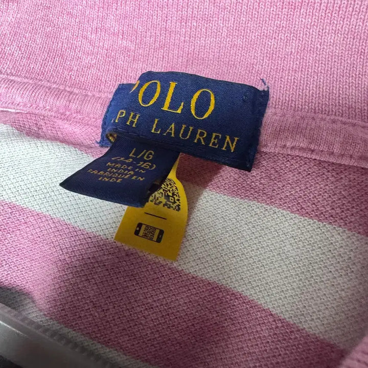 [BUNJANG] Polo Ralph Lauren Pink Stripe Polo Shirt / 폴로 핑크 스트라이프 카라티 팝니다