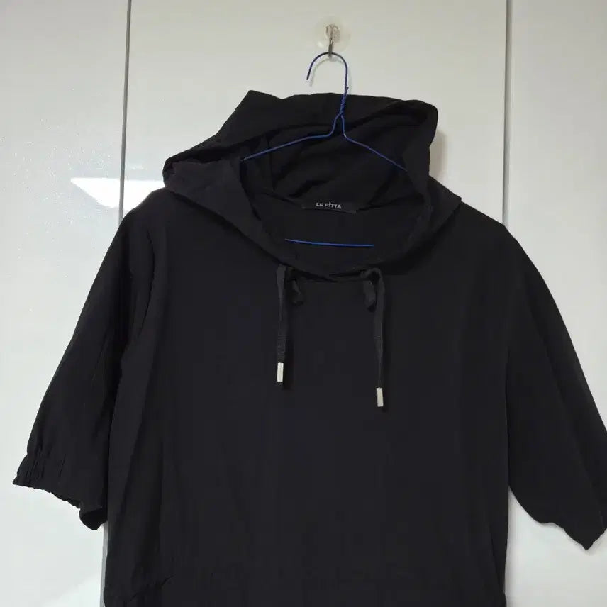 [BUNJANG] LePita Hooded Short-Sleeve Long Dress Black / 르피타 후드 반팔 롱 원피스 블랙