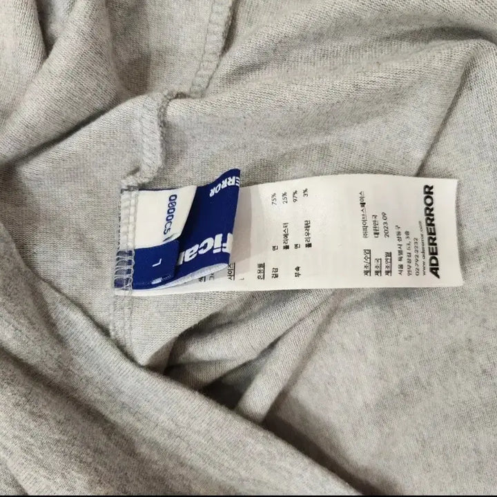 [BUNJANG] Ader Error Significant Grey T-Shirt (L) / (L) 아더에러 시그니피컨트 그레이 티셔츠