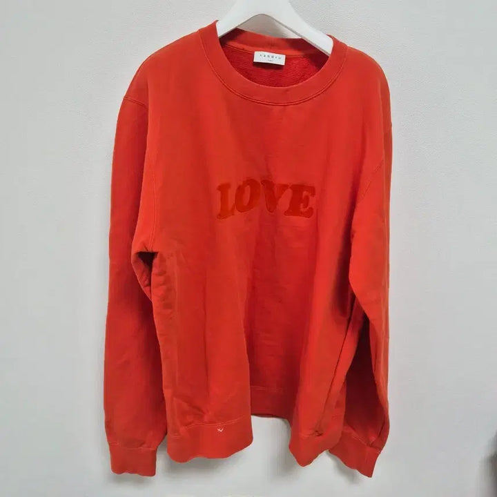 [BUNJANG] Sandro Love Embroidered Sweatshirt Orange / 산드로 정품 LOVE 자수 맨투맨 오렌지