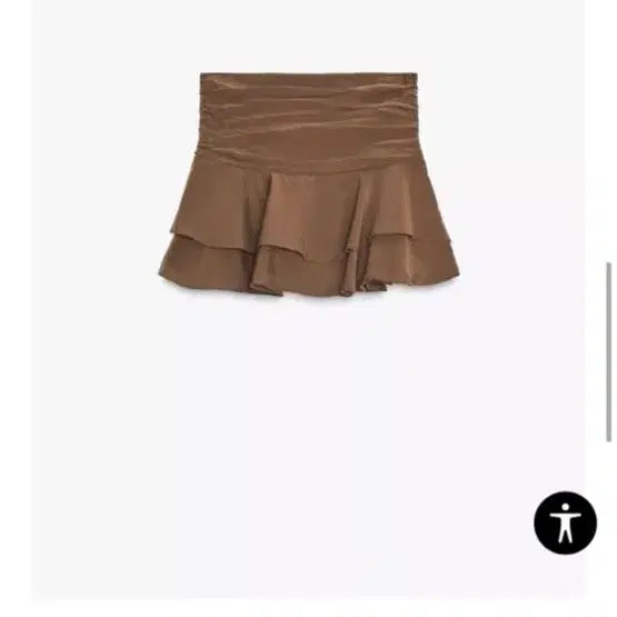 [BUNJANG] Zara Shirring Tiered Skirt Brown / 자라 셔링 캉캉 스커트 브라운