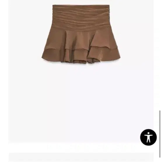 [BUNJANG] Zara Shirring Tiered Skirt Brown / 자라 셔링 캉캉 스커트 브라운