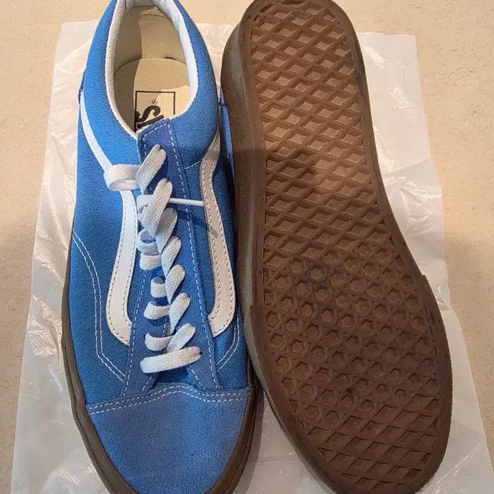[BUNJANG] Vans Old Skool Sky Blue Canvas Sneakers / 반스 올드스쿨 스카이 블루 캔버스 스니커즈