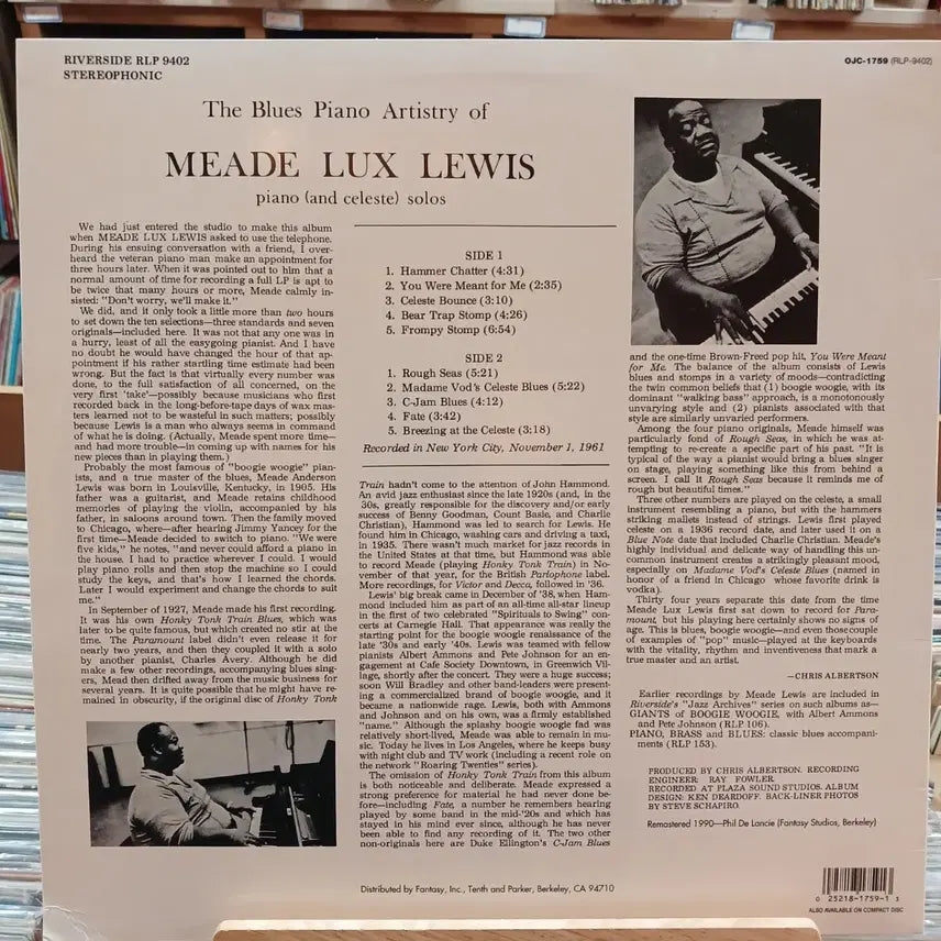 [BUNJANG] Meade Lux Lewis Jazz Blues Piano LP / 재즈 블루스 피아노 MEADE LUX LEWIS LP