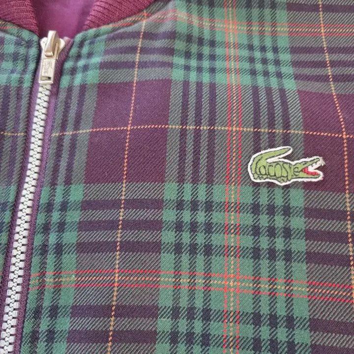 [BUNJANG] Lacoste Check Bomber Jacket / 라코스테 빈티지 체크 양면 리버시블 블루종 자켓