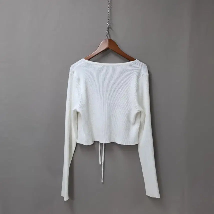 [BUNJANG] White Short Knit Cardigan / 화이트 숏 니트 가디건