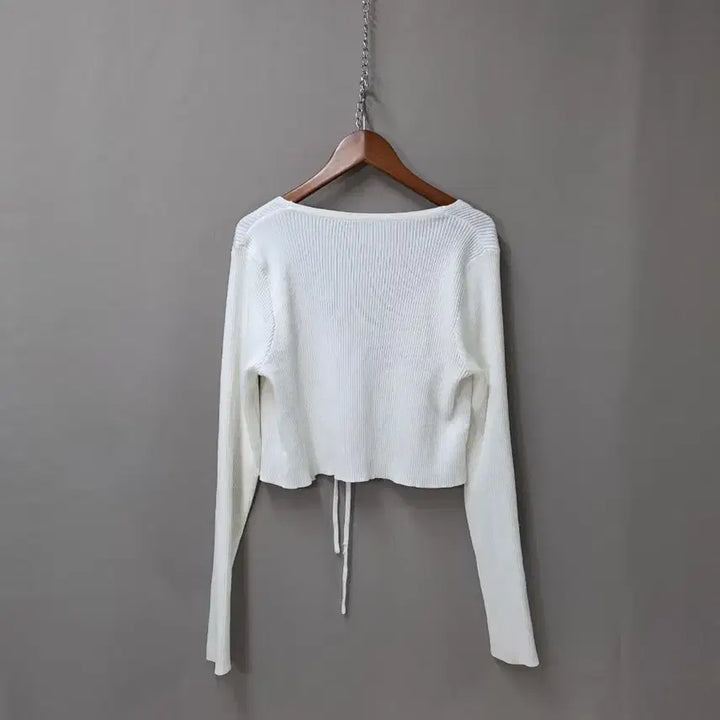 [BUNJANG] White Short Knit Cardigan / 화이트 숏 니트 가디건