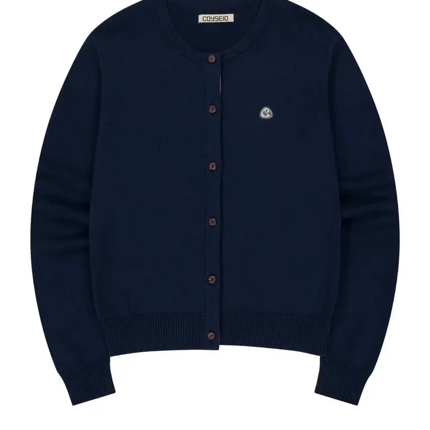 [BUNJANG] KOSEIO Flower Placket Cardigan Navy / 코이세이오 FLOWER PLACKET CARDIGAN NAVY