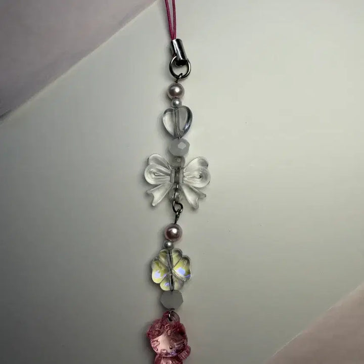 [BUNJANG] Pink Hello Kitty Handmade Beaded Keychain / 핑크헬로키티 비즈키링