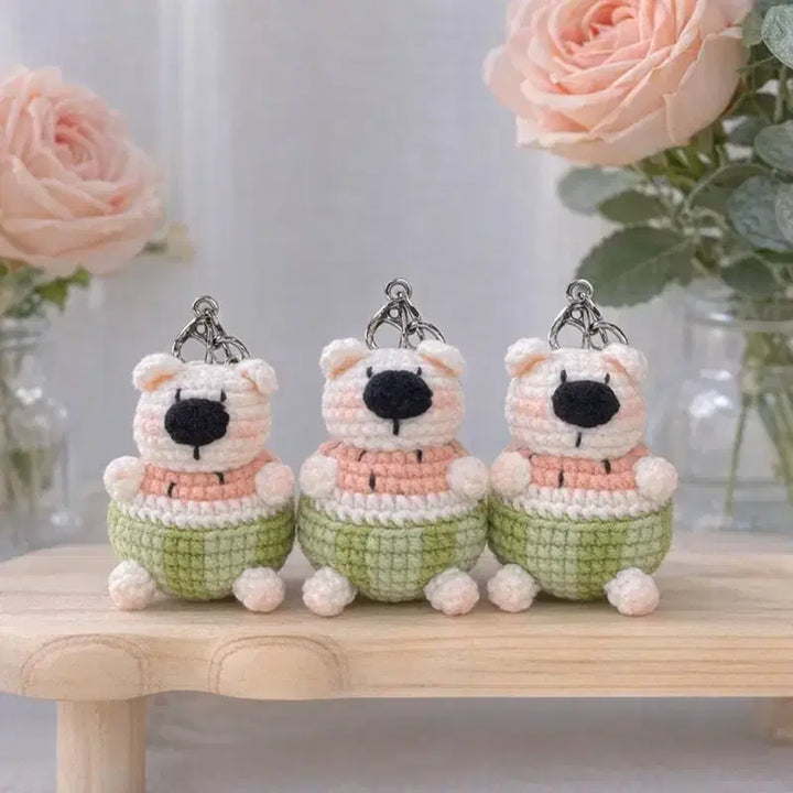 [BUNJANG] Watermelon Bear Charm / 수박먹은 곰인형키링