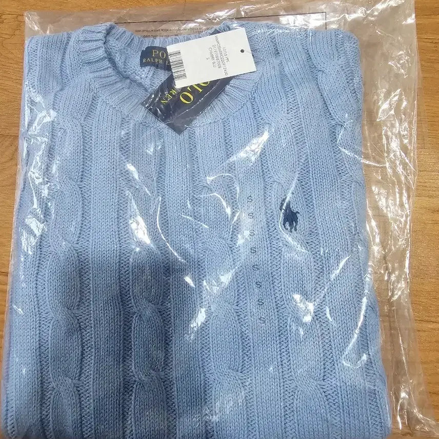 [BUNJANG] Polo Ralph Lauren Cable Knit Sweater - Sky Blue - Size S - New / 폴로 랄프로렌 케이블 니트 스웨터 하늘색 S 새상품