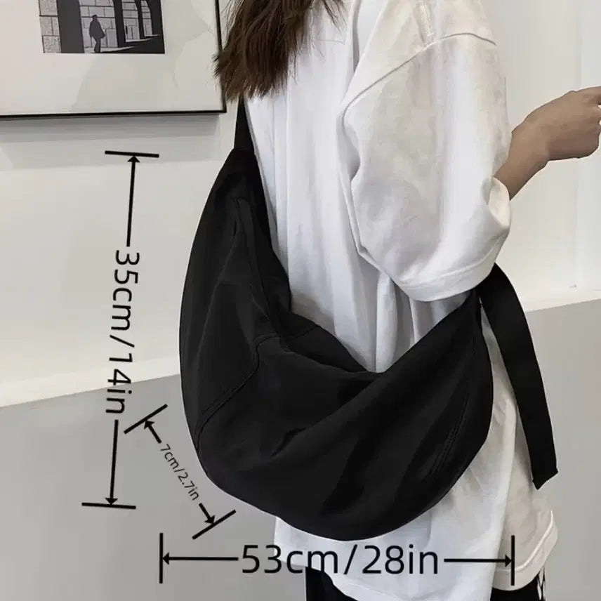[BUNJANG] Black Shoulder Bag Crossbody Messenger Bag Unisex / 블랙 숄더백 크로스백 메신저백 넘녀공용