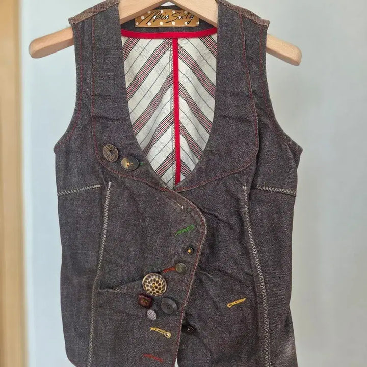 [BUNJANG] Miss Sixty Brown Denim Vest S / 미스식스티 데님 조끼 브라운(s)